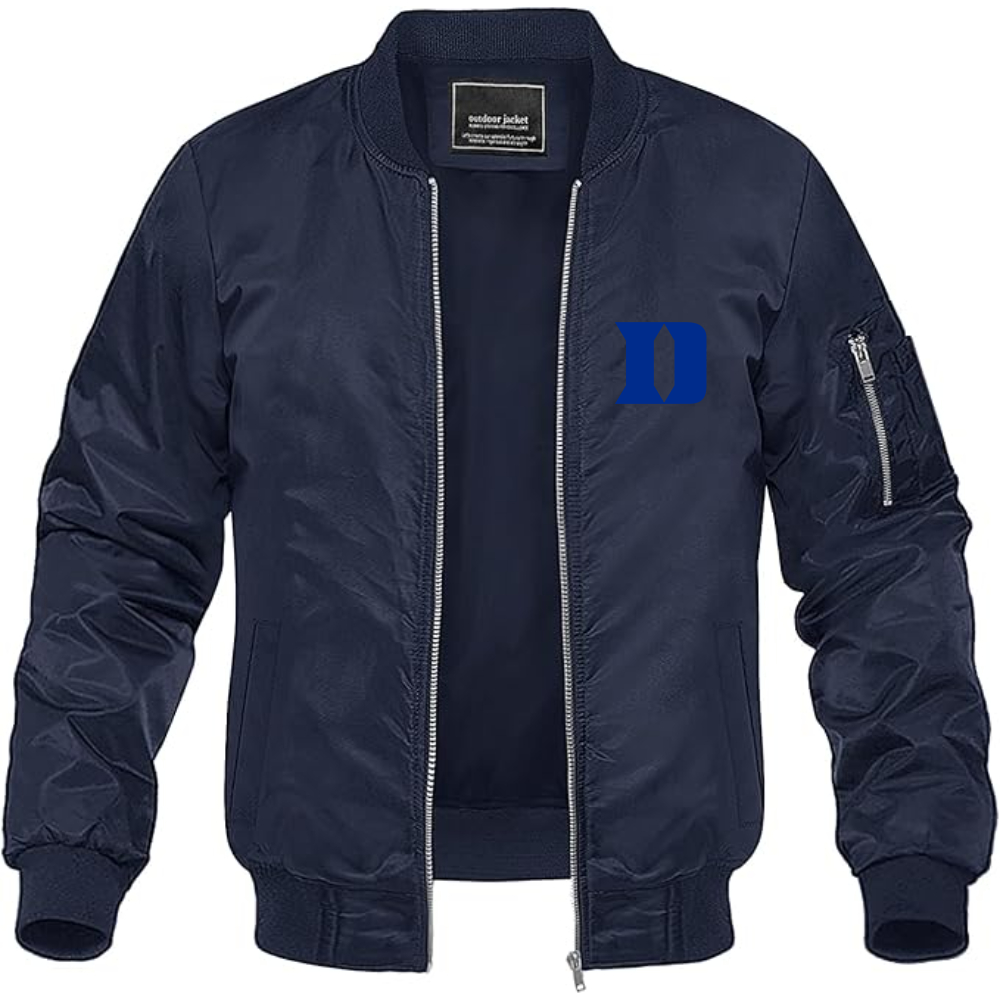 Men's  Duke Blue Devils Lightweight Bomber Jacket Windbreaker Softshell Varsity Jacket Coat