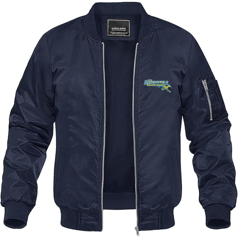Men's CSU-Bakersfield Roadrunners Lightweight Bomber Jacket Windbreaker Softshell Varsity Jacket Coat