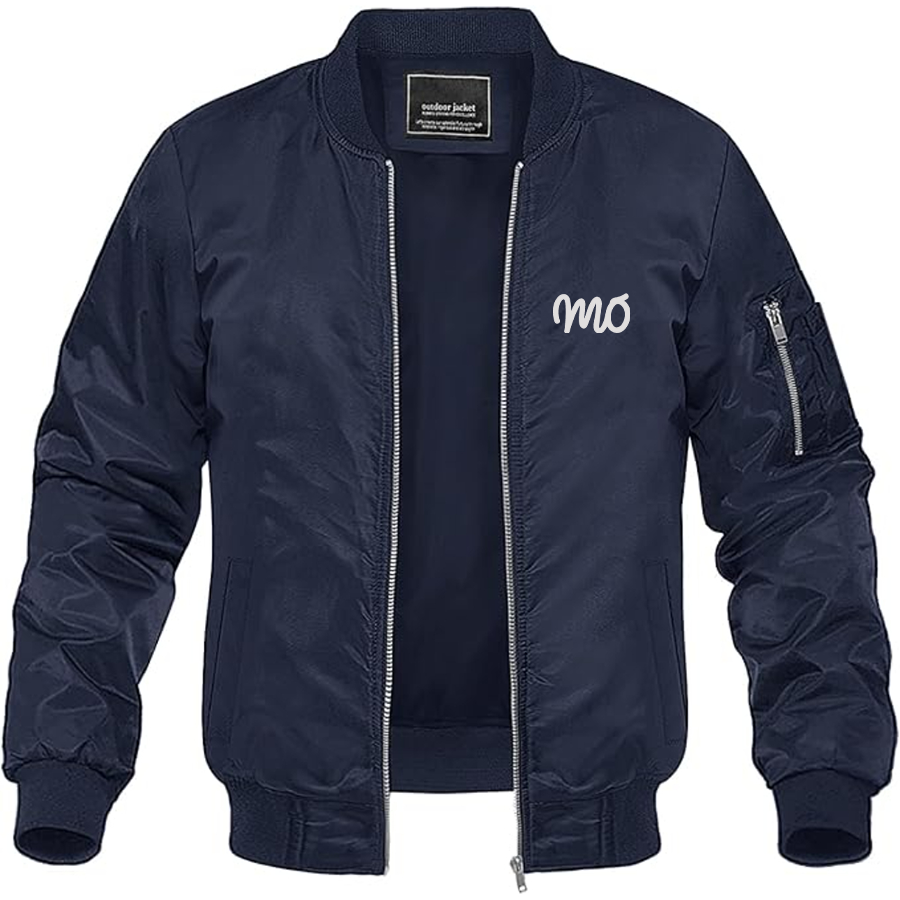 Men's Mo Logo Lightweight Bomber Jacket Windbreaker Softshell Varsity Jacket Coat