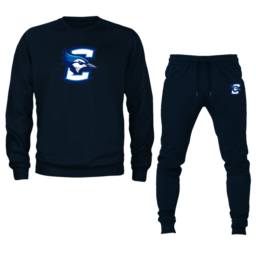 Men's  Creighton Bluejays Crewneck Sweatshirt Joggers Suit
