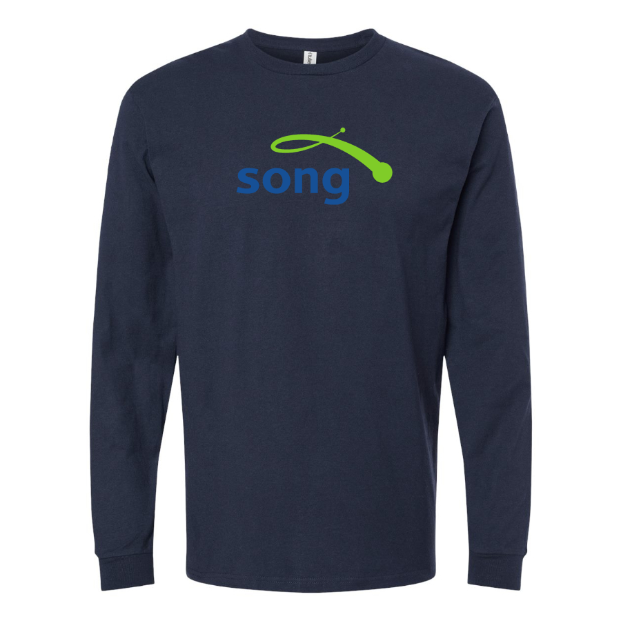 Men's Song Logo Cotton Long Sleeve T-Shirt