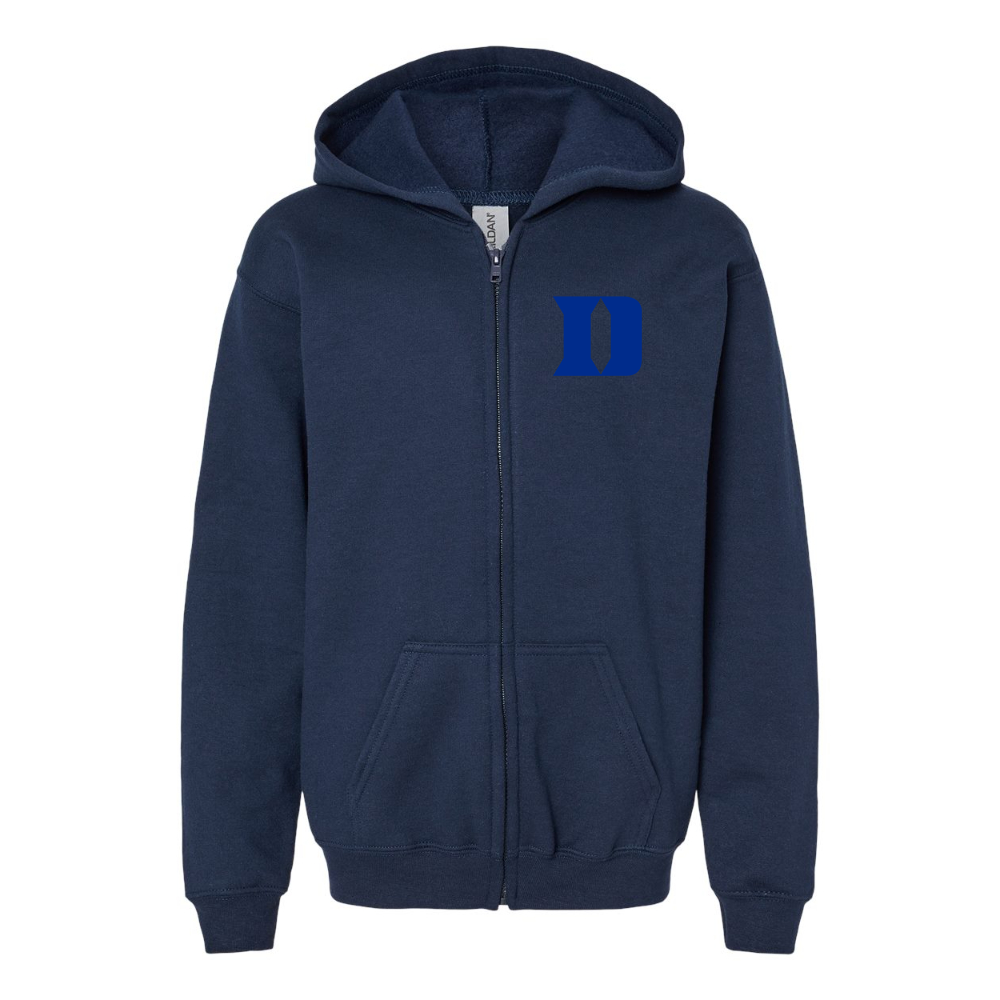 Youth  Duke Blue Devils Gildan Heavy Blend Full Zip Hooded Sweatshirt