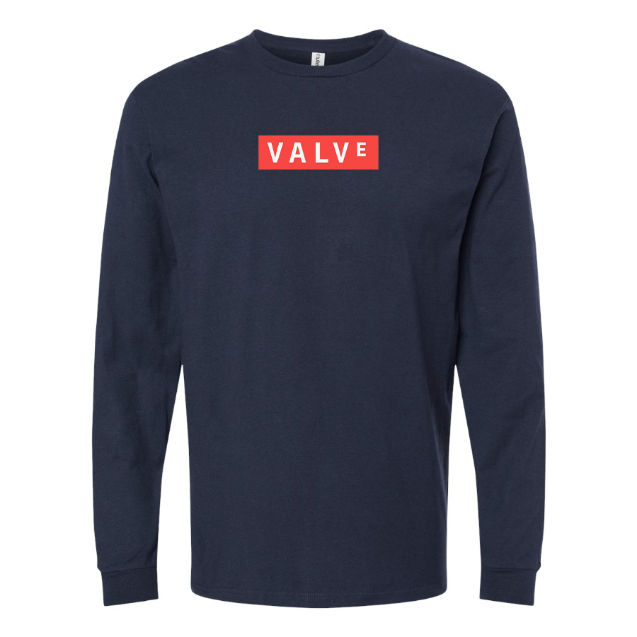 Men's Valve Banner Logo Cotton Long Sleeve T-Shirt