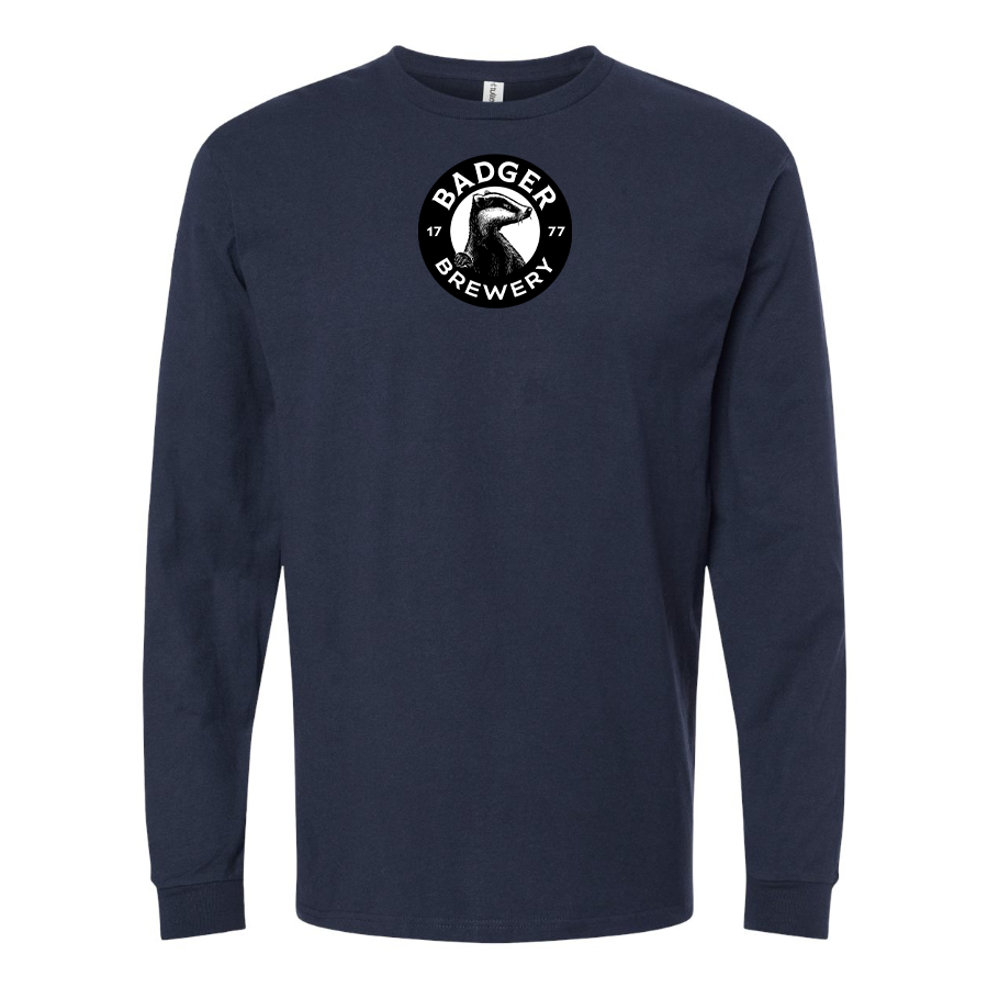 Men's Badger Brewery Logo Cotton Long Sleeve T-Shirt