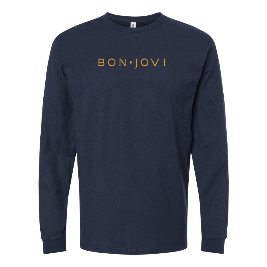 Men's Bon Jovi Logo Cotton Long Sleeve T-Shirt