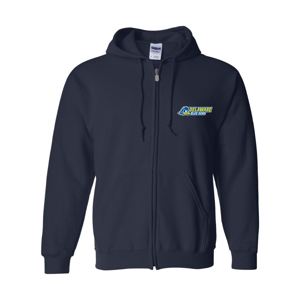 Men's  Delaware Blue Hens Gildan  Heavy Blend Full Zip Hooded Sweatshirt