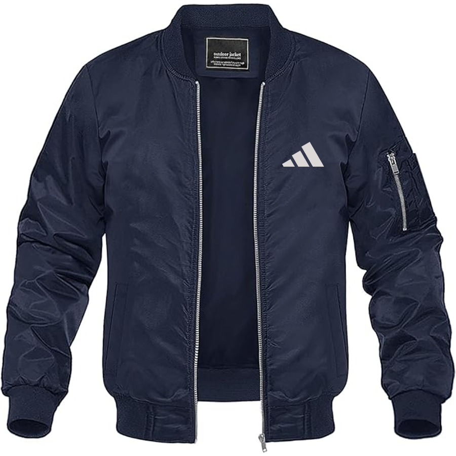 Men's Adidas Logo Lightweight Bomber Jacket Windbreaker Softshell Varsity Jacket Coat
