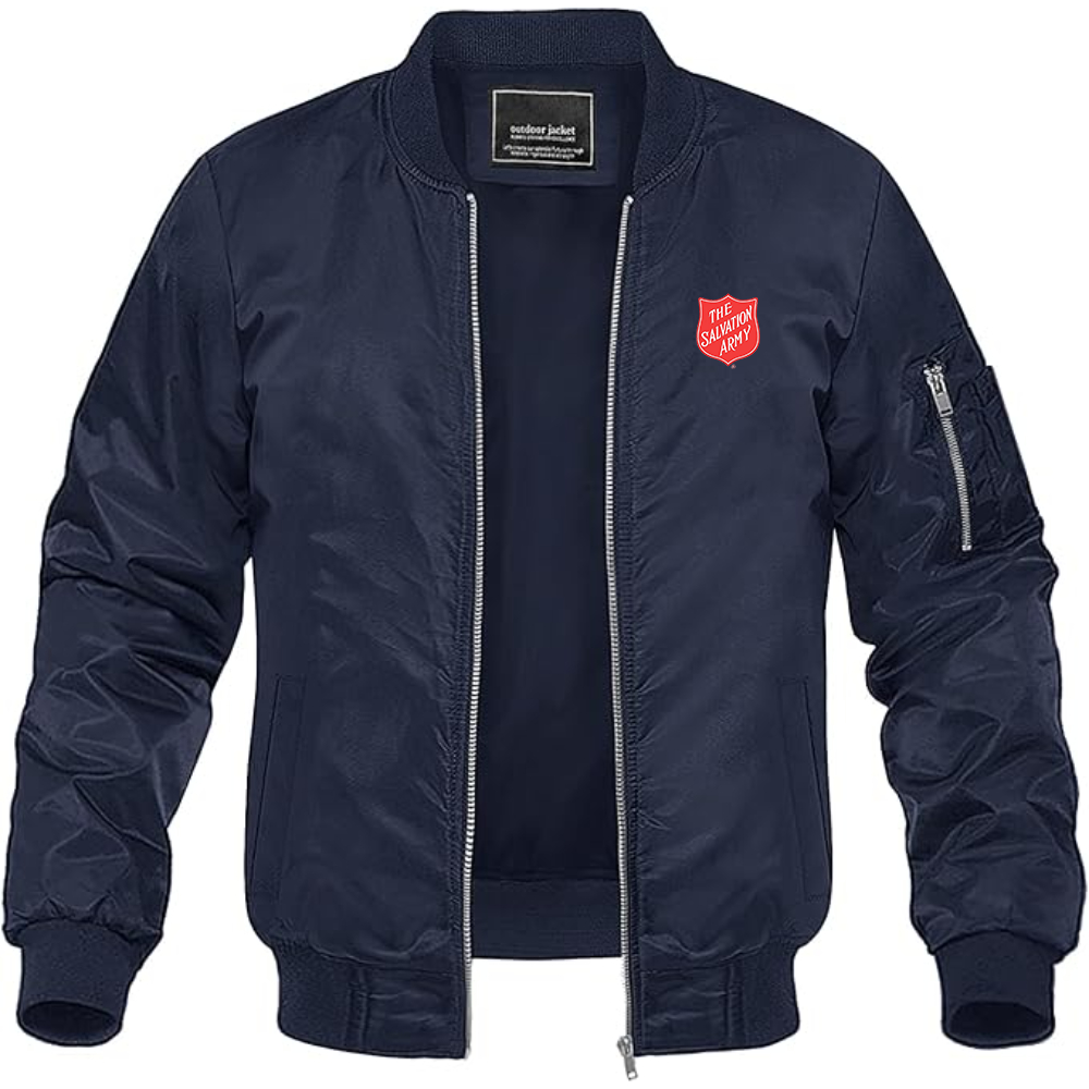 Men's  The Salvation Army  Lightweight Bomber Jacket Windbreaker Softshell Varsity Jacket Coat