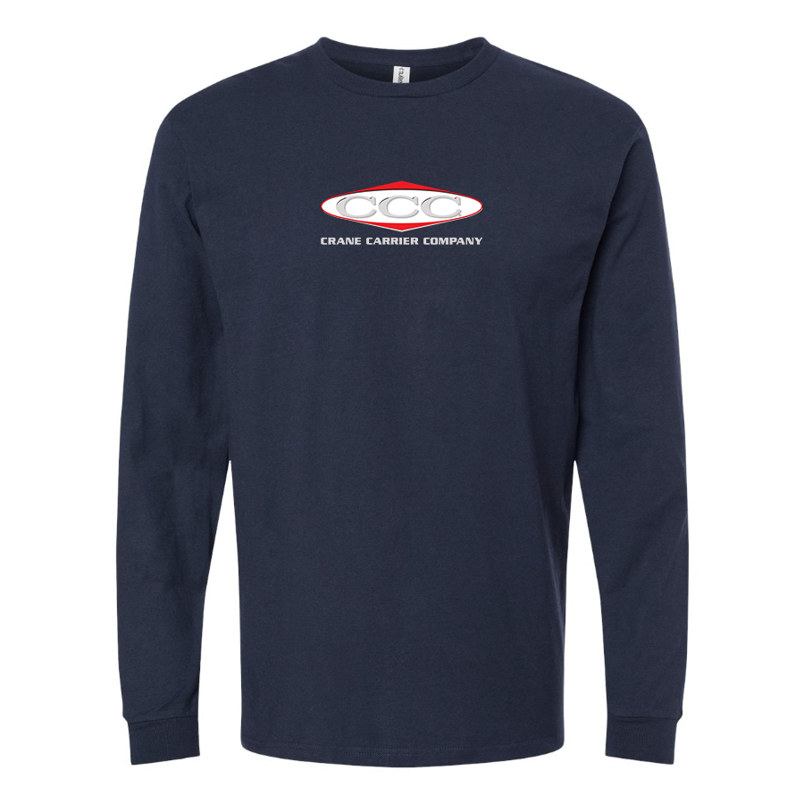 Men's Crane Carrier Company Logo Cotton Long Sleeve T-Shirt