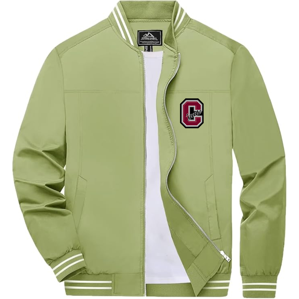 Men's Colgate Raiders Lightweight Zip-Up Bomber Jacket with Ribbed Collar and Cuffs Versatile Casual Outerwear
