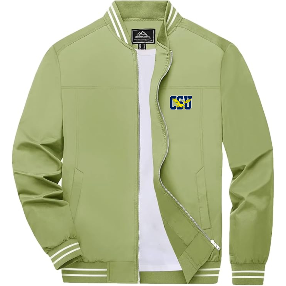 Men's   Lightweight Zip-Up Bomber Jacket with Ribbed Collar and Cuffs Versatile Casual Outerwear