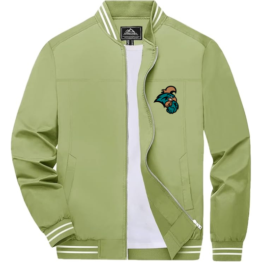 Men's  Coastal Carolina Chanticleers Lightweight Zip-Up Bomber Jacket with Ribbed Collar and Cuffs Versatile Casual Outerwear