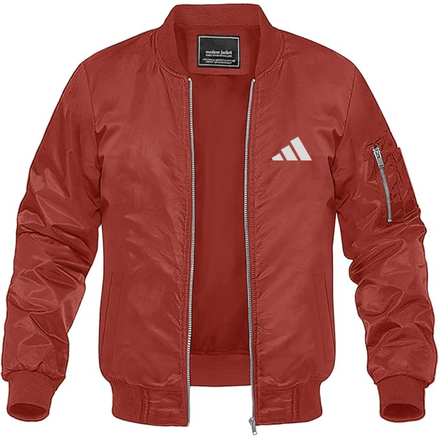 Men's Adidas Logo Lightweight Bomber Jacket Windbreaker Softshell Varsity Jacket Coat