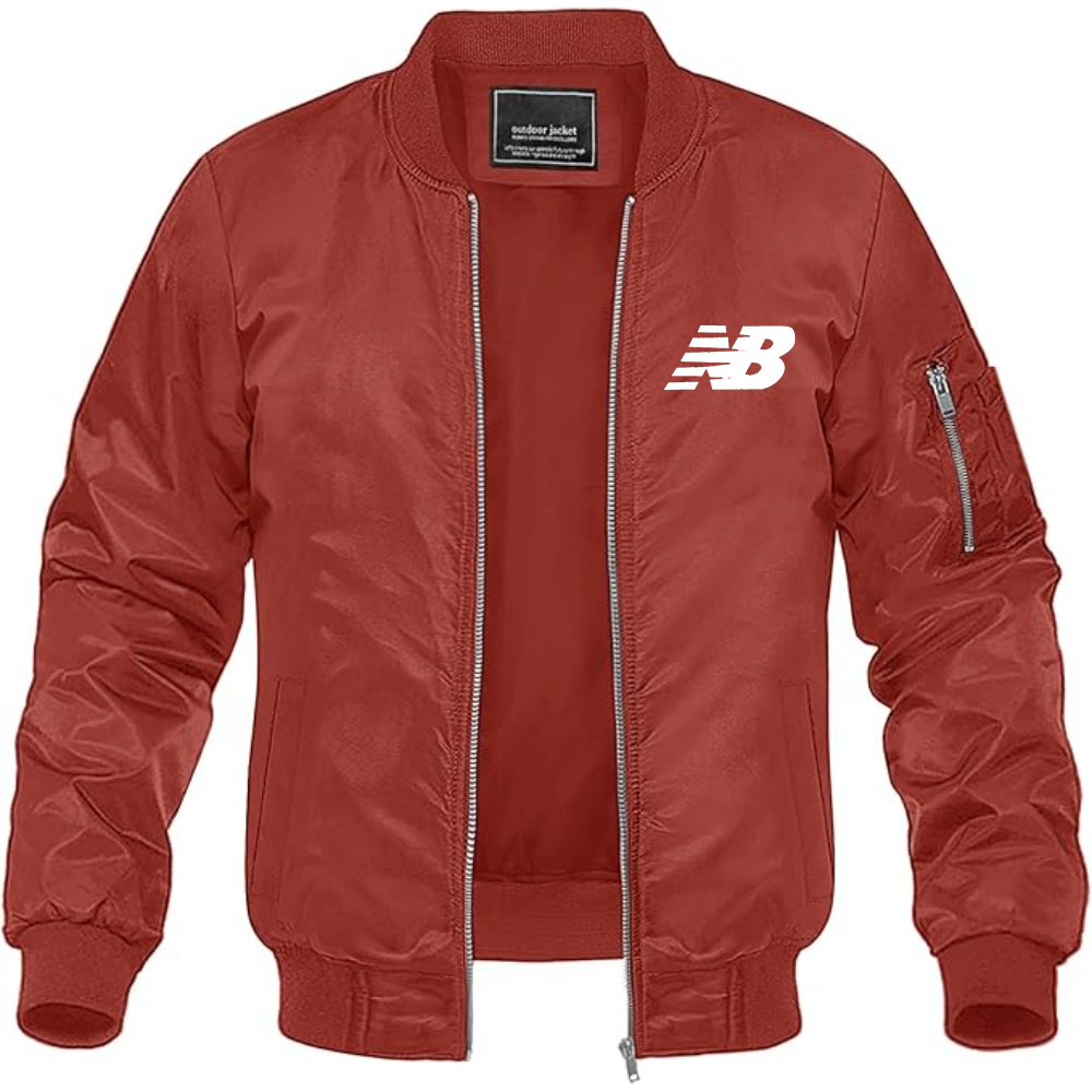 Men's New Balance Logo  Lightweight Bomber Jacket Windbreaker Softshell Varsity Jacket Coat