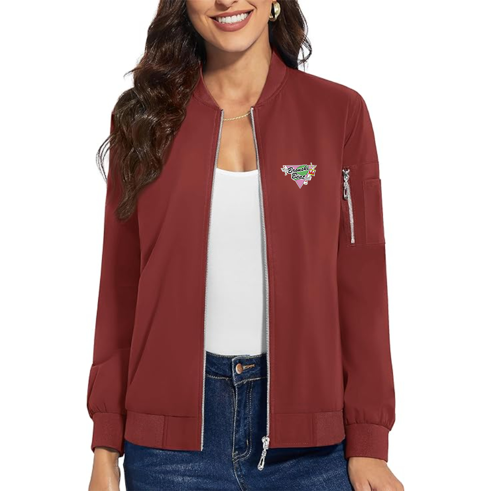Women's   Bronski Beat  Premium Bomber Jacket with Polished Detailing and Functional Sleeve Pocket Modern Luxury Outerwear