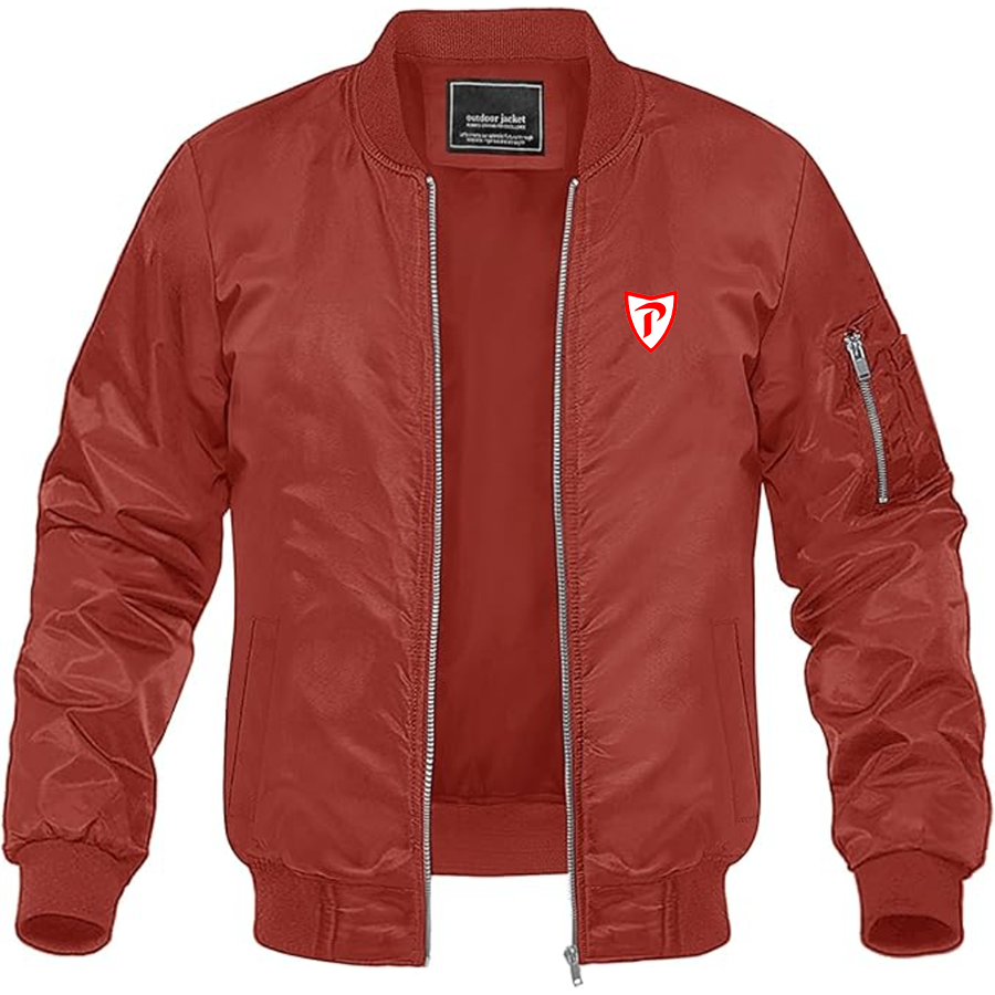 Men's Prince Motor Company Logo Lightweight Bomber Jacket Windbreaker Softshell Varsity Jacket Coat