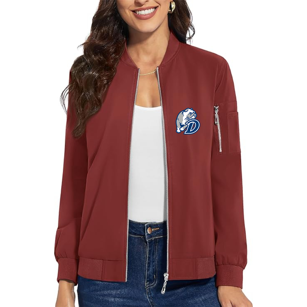 Women's Drake Bulldogs Premium Bomber Jacket with Polished Detailing and Functional Sleeve Pocket Modern Luxury Outerwear