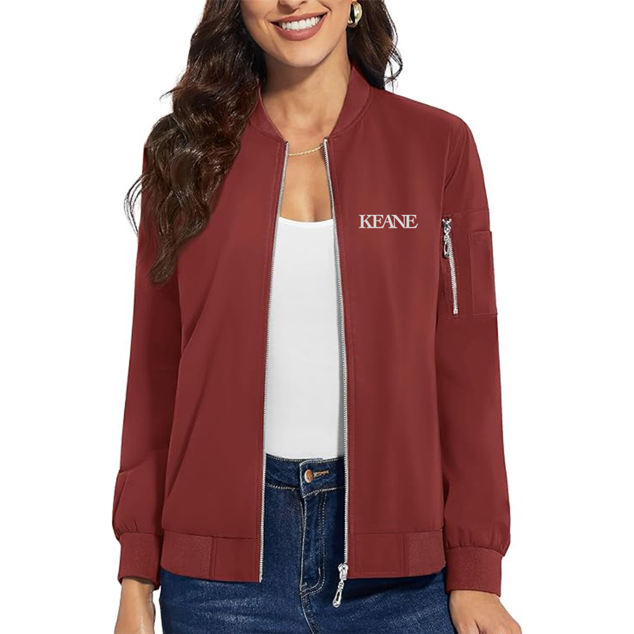 Women's Keane Premium Bomber Jacket with Polished Detailing and Functional Sleeve Pocket Modern Luxury Outerwear