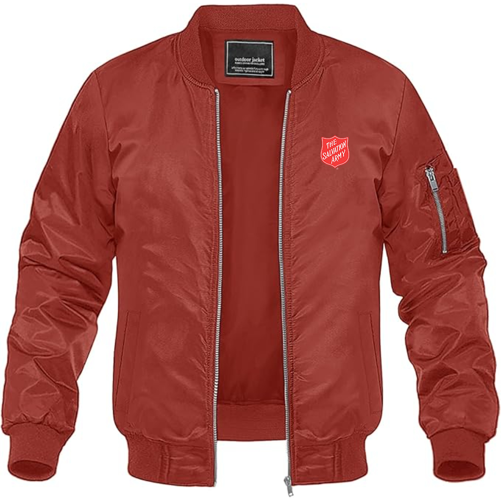 Men's  The Salvation Army  Lightweight Bomber Jacket Windbreaker Softshell Varsity Jacket Coat