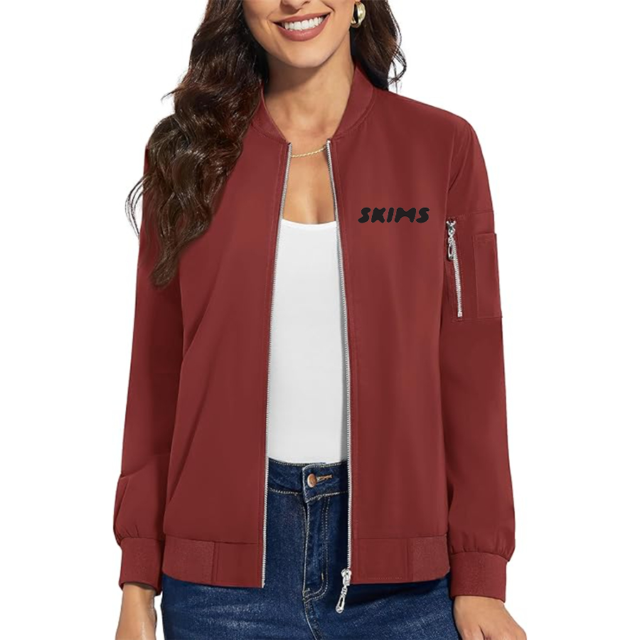Women's  Skims  Premium Bomber Jacket with Polished Detailing and Functional Sleeve Pocket Modern Luxury Outerwear