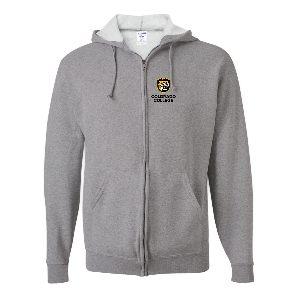 Men's  Colorado College Tigers JERZEES NuBlend Full-Zip Hooded Sweatshirt