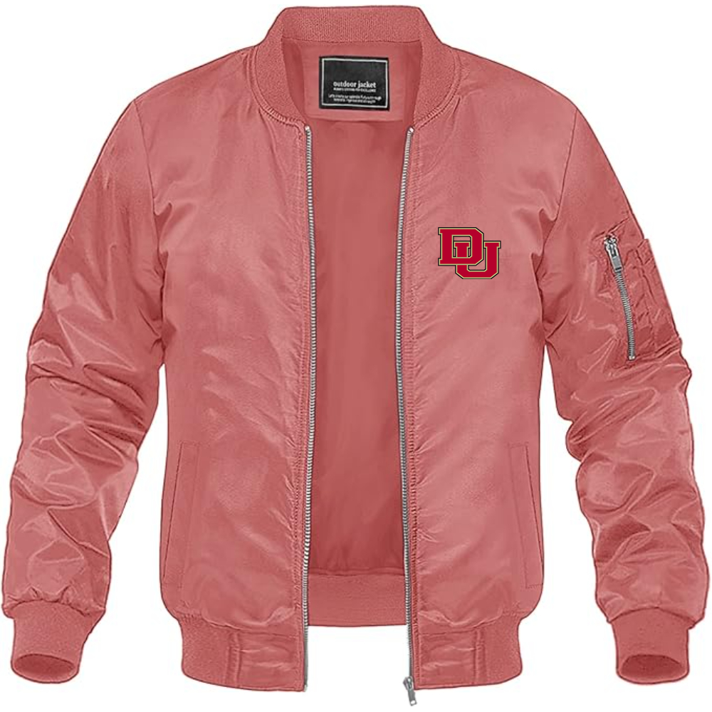 Men's  Denver Pioneers Lightweight Bomber Jacket Windbreaker Softshell Varsity Jacket Coat