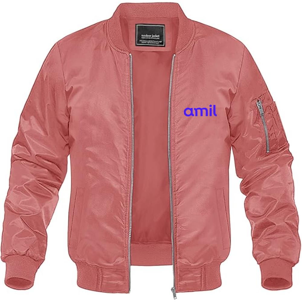 Men's  Amil Lightweight Bomber Jacket Windbreaker Softshell Varsity Jacket Coat