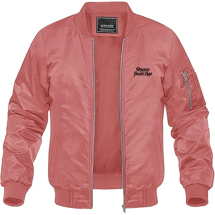 Men's Queens of the Stone Age Lightweight Bomber Jacket Windbreaker Softshell Varsity Jacket Coat