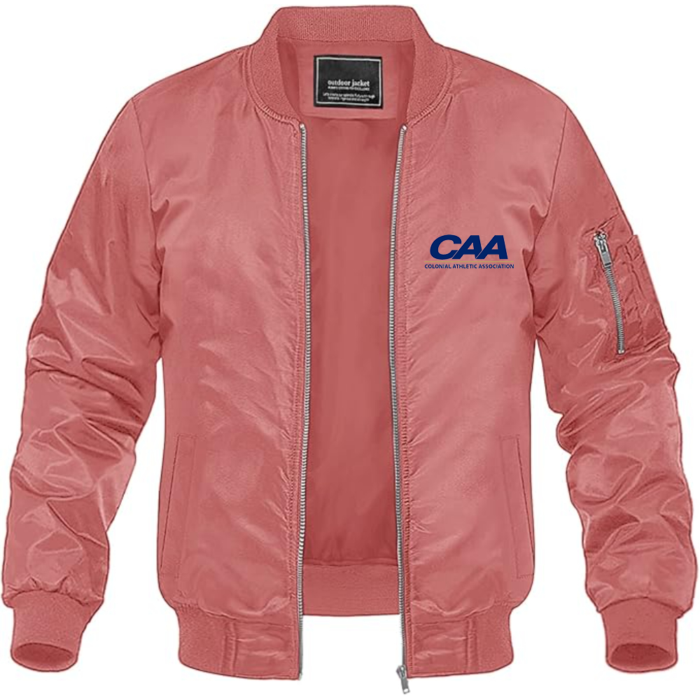 Men's Colonial Athletic Association Lightweight Bomber Jacket Windbreaker Softshell Varsity Jacket Coat