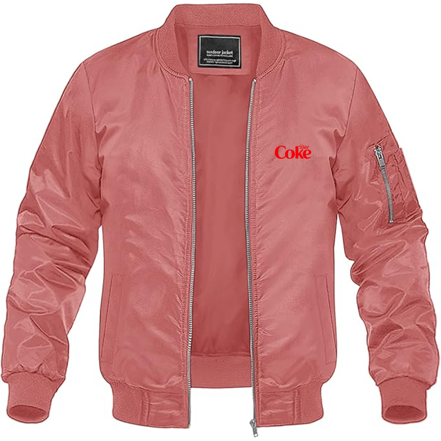 Men's Diet Coke Logo Lightweight Bomber Jacket Windbreaker Softshell Varsity Jacket Coat