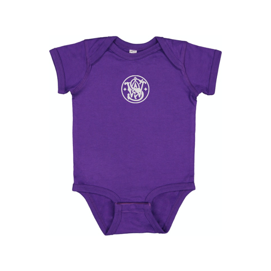 Smith and Wesson Symbol Logo  Baby Onesie Romper