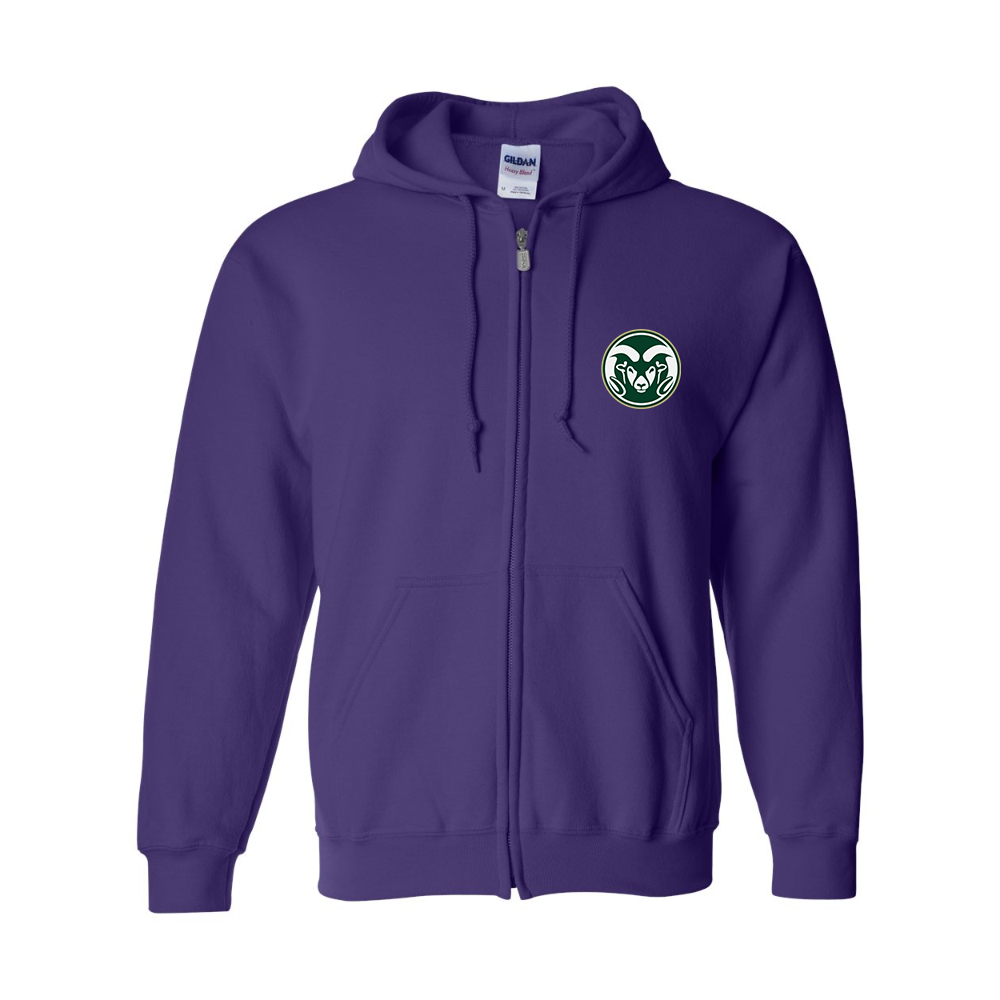 Men's Colorado State Rams Gildan  Heavy Blend Full Zip Hooded Sweatshirt