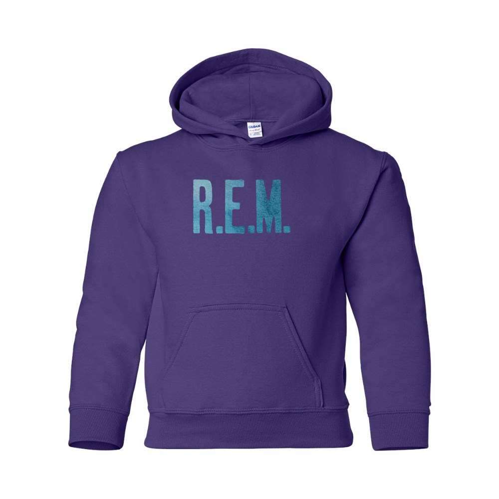 Youth R.E.M. Blue Gildan Heavy Blend  Hooded Sweatshirt