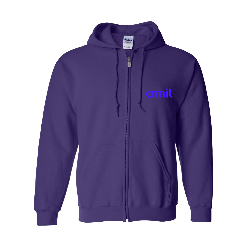 Men's  Amil  Gildan  Heavy Blend Full Zip Hooded Sweatshirt