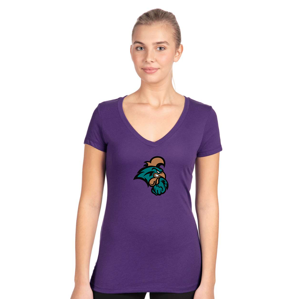 Women's Coastal Carolina Chanticleers  Next Level V-Neck T-Shirt