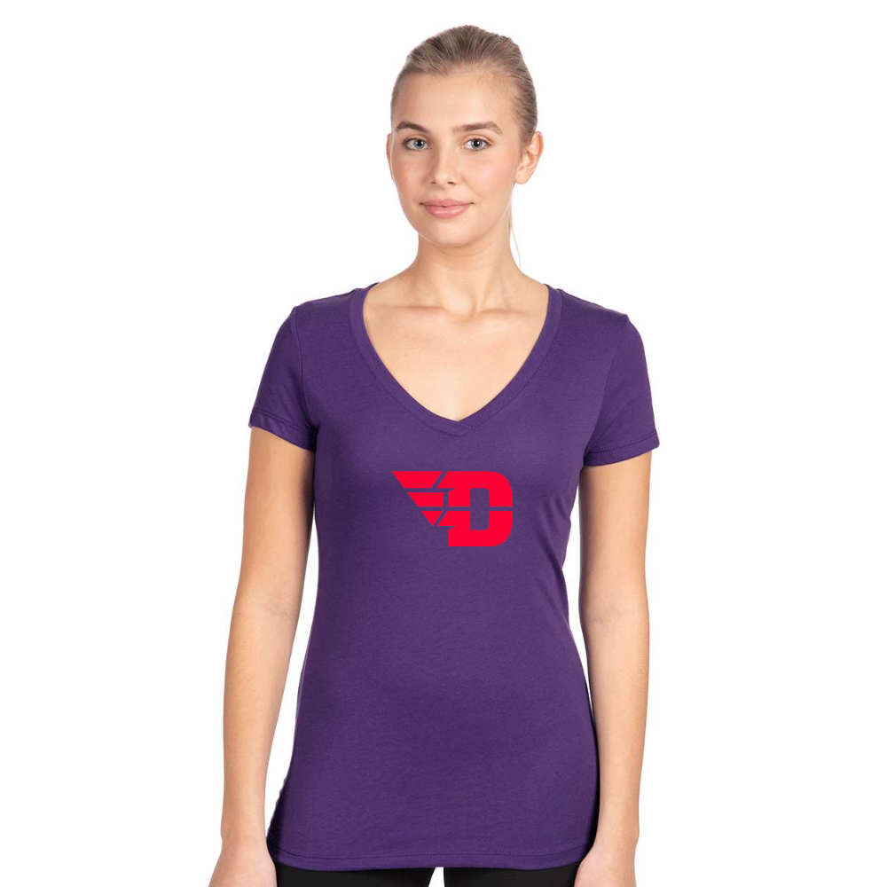Women's Dayton Flyers  Next Level V-Neck T-Shirt