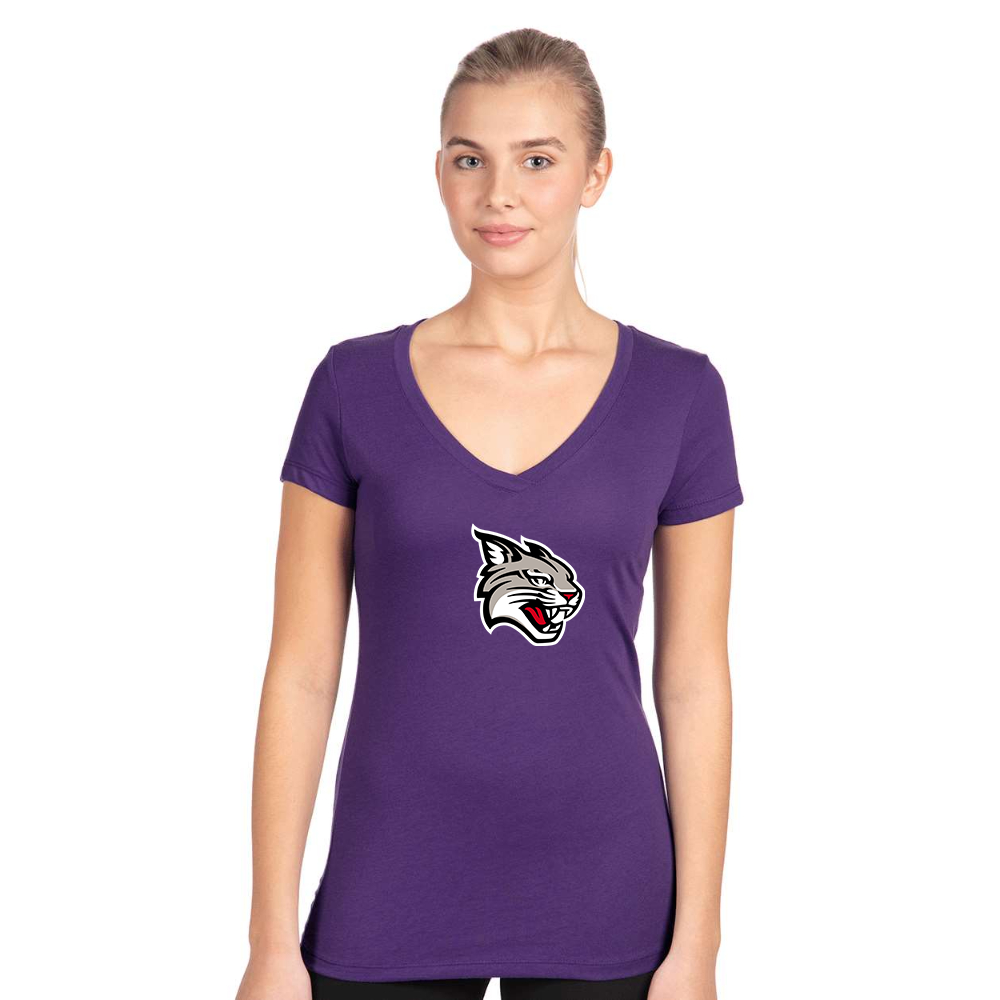Women's Davidson Wildcats   Next Level V-Neck T-Shirt