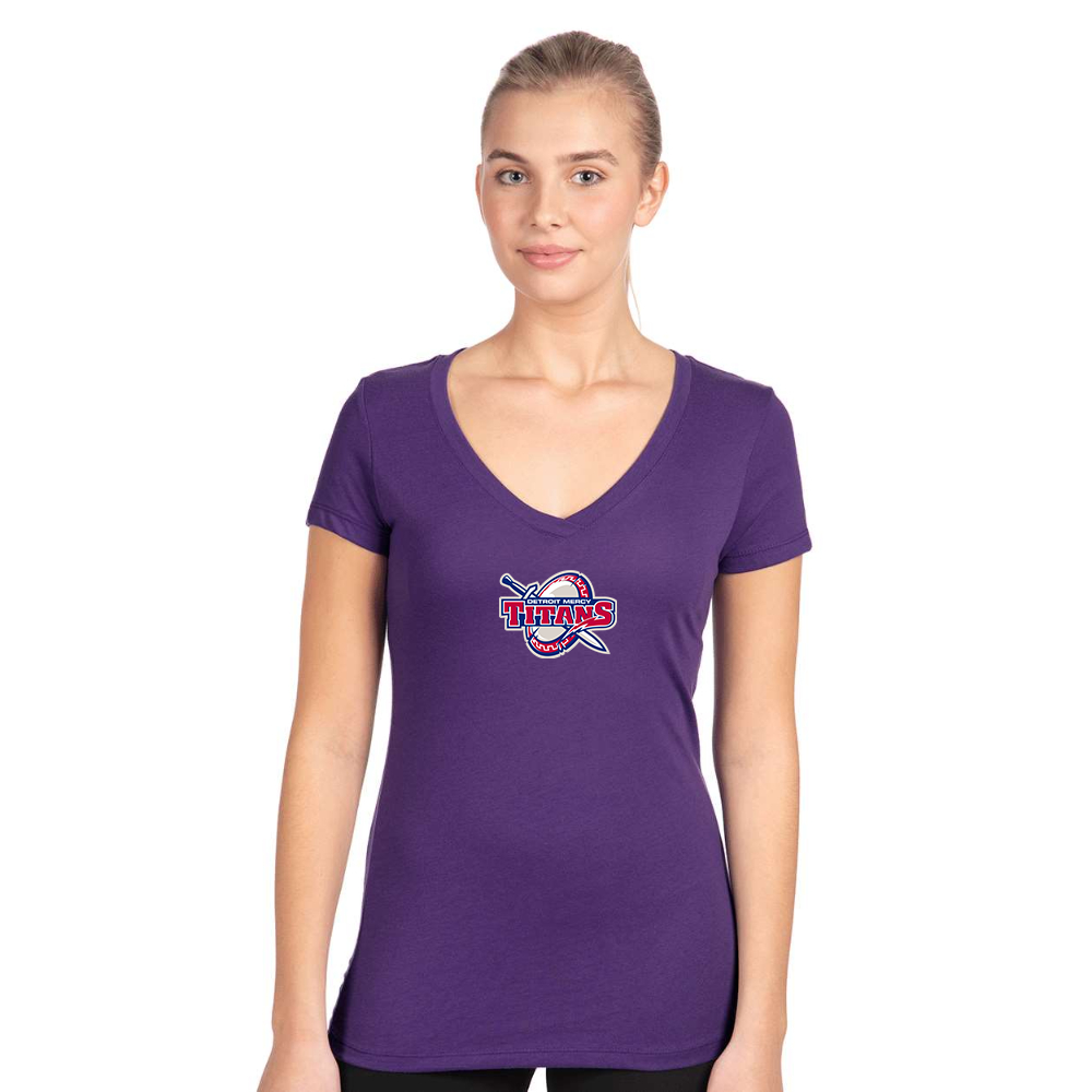 Women's Detroit Titans  Next Level V-Neck T-Shirt
