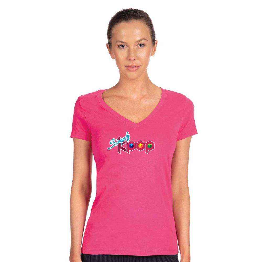 Women's Simply Kpop  Next Level V-Neck T-Shirt