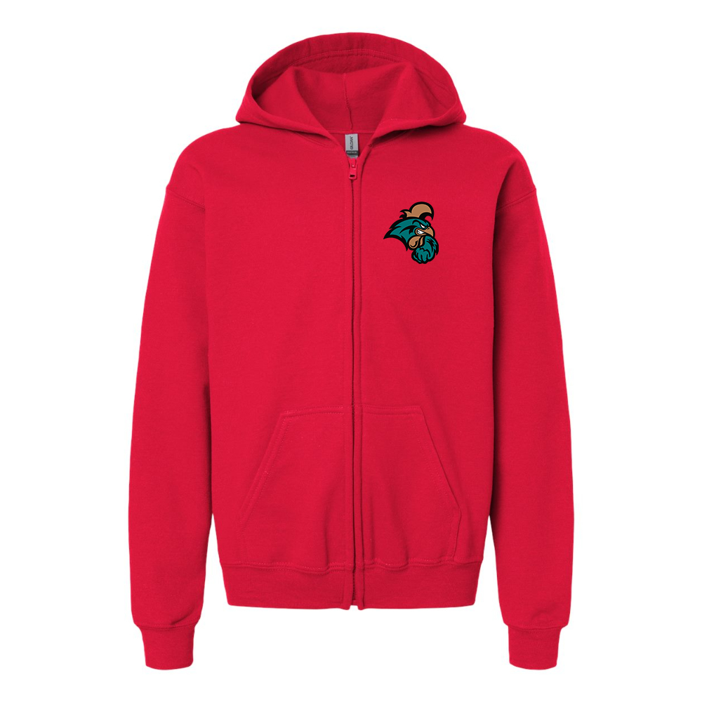 Youth Coastal Carolina Chanticleers  Gildan Heavy Blend Full Zip Hooded Sweatshirt