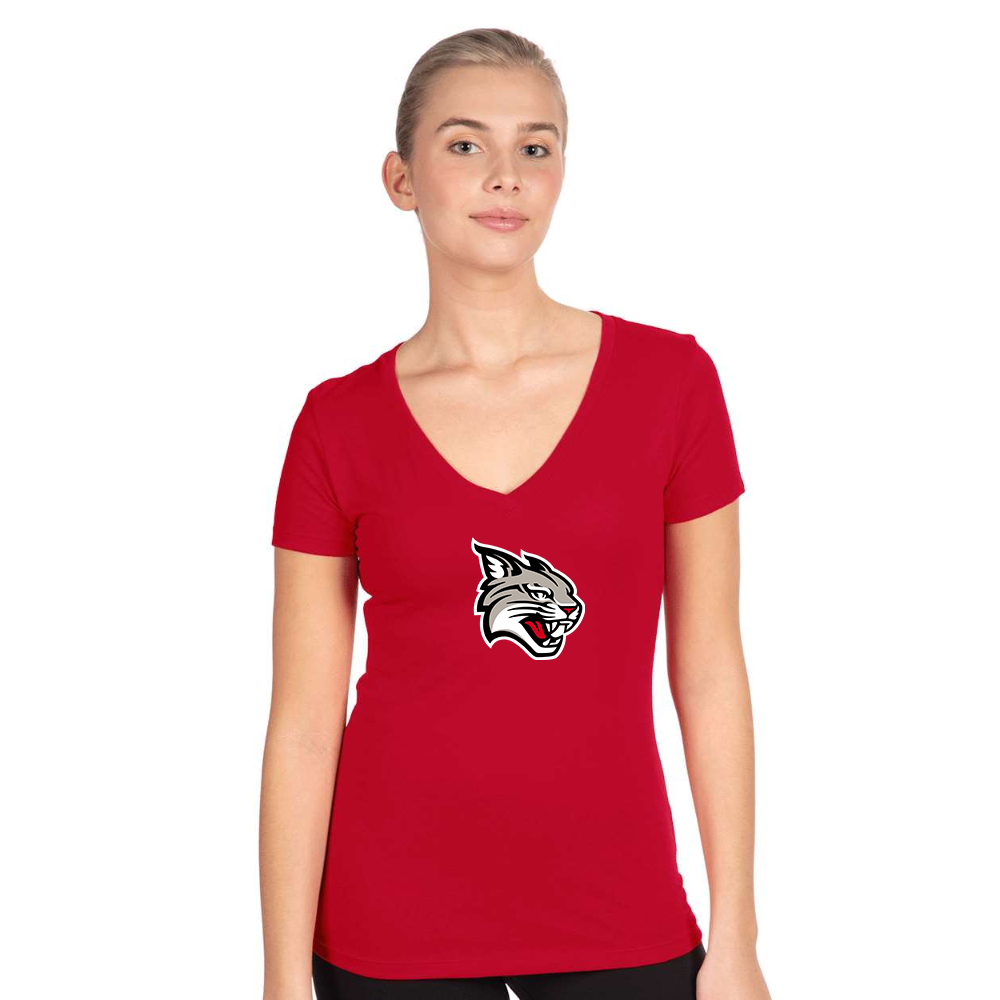 Women's Davidson Wildcats   Next Level V-Neck T-Shirt