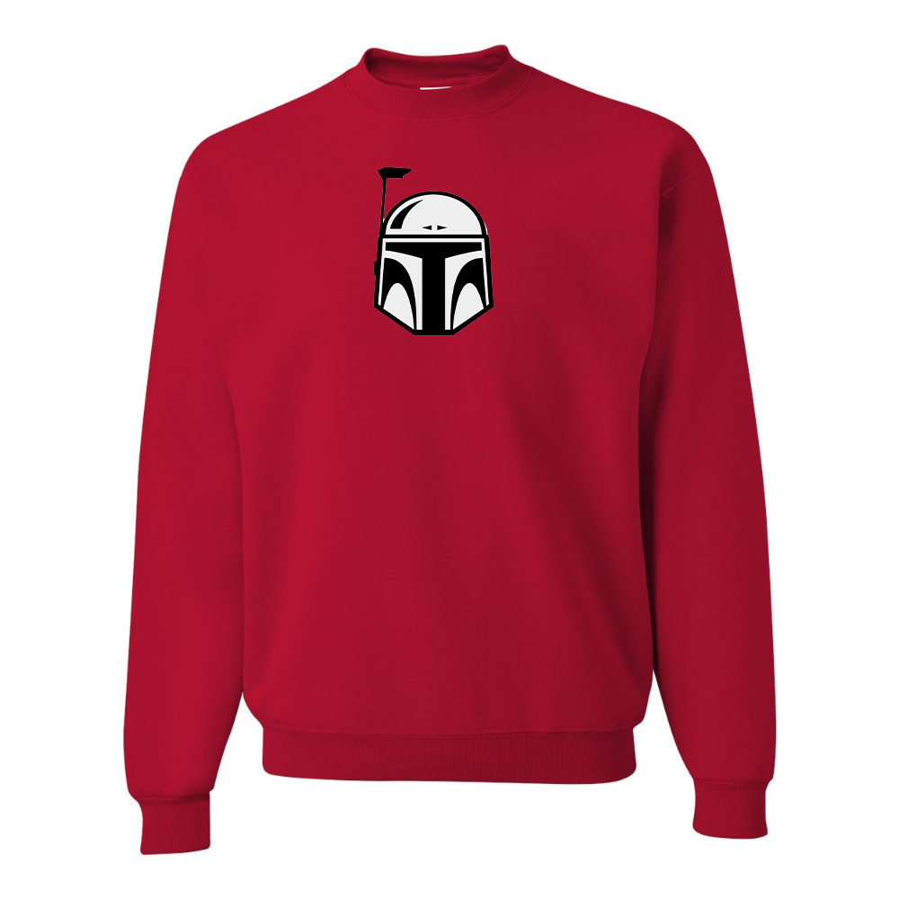 Men's Star Wars Boba Fett Helmet JERZEES NuBlend Crewneck Sweatshirt