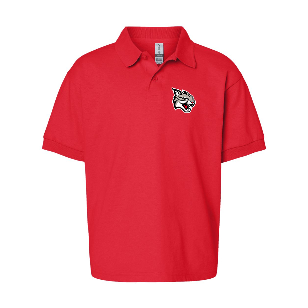 Youth Davidson Wildcats Gildan Dry Blend Jersey Polo