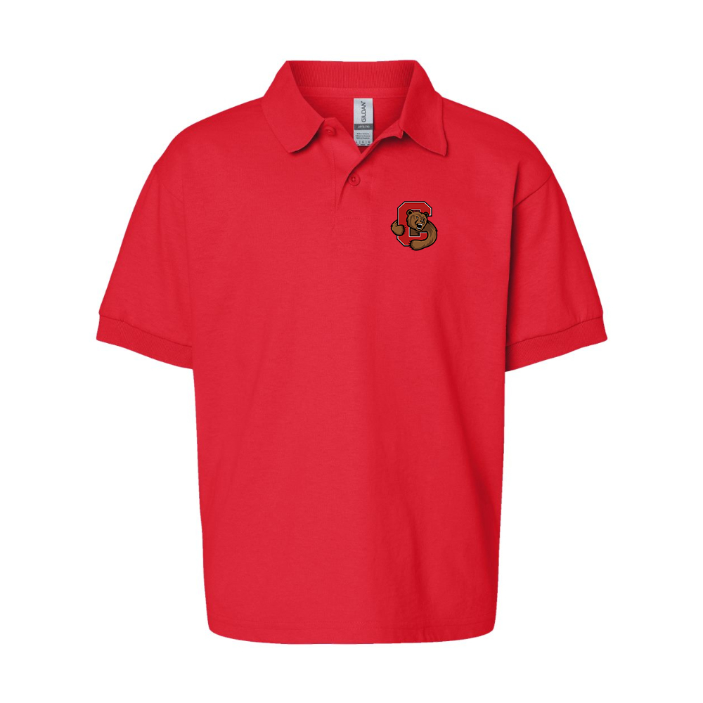 Youth Cornell Big Red Gildan Dry Blend Jersey Polo