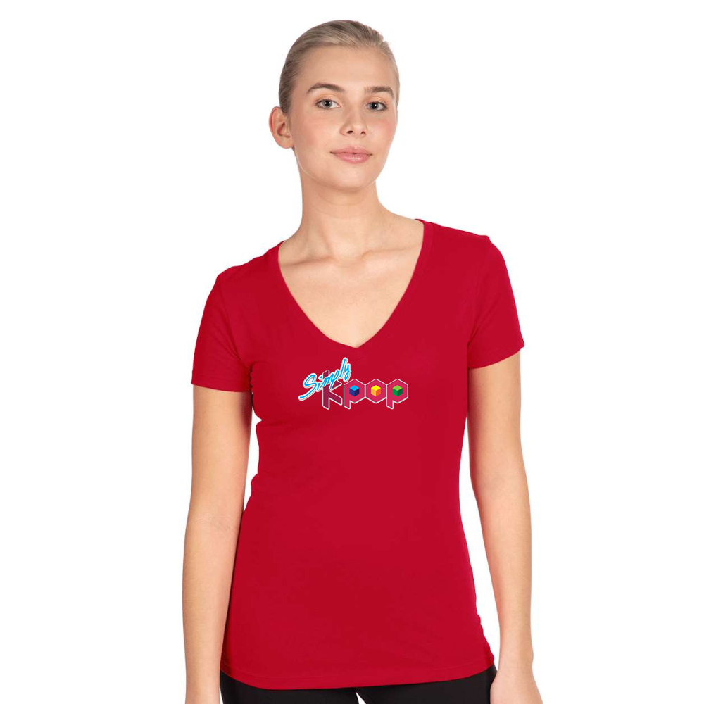 Women's Simply Kpop  Next Level V-Neck T-Shirt