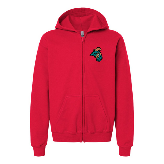 Youth Coastal Carolina Chanticleers  Gildan Heavy Blend Full Zip Hooded Sweatshirt