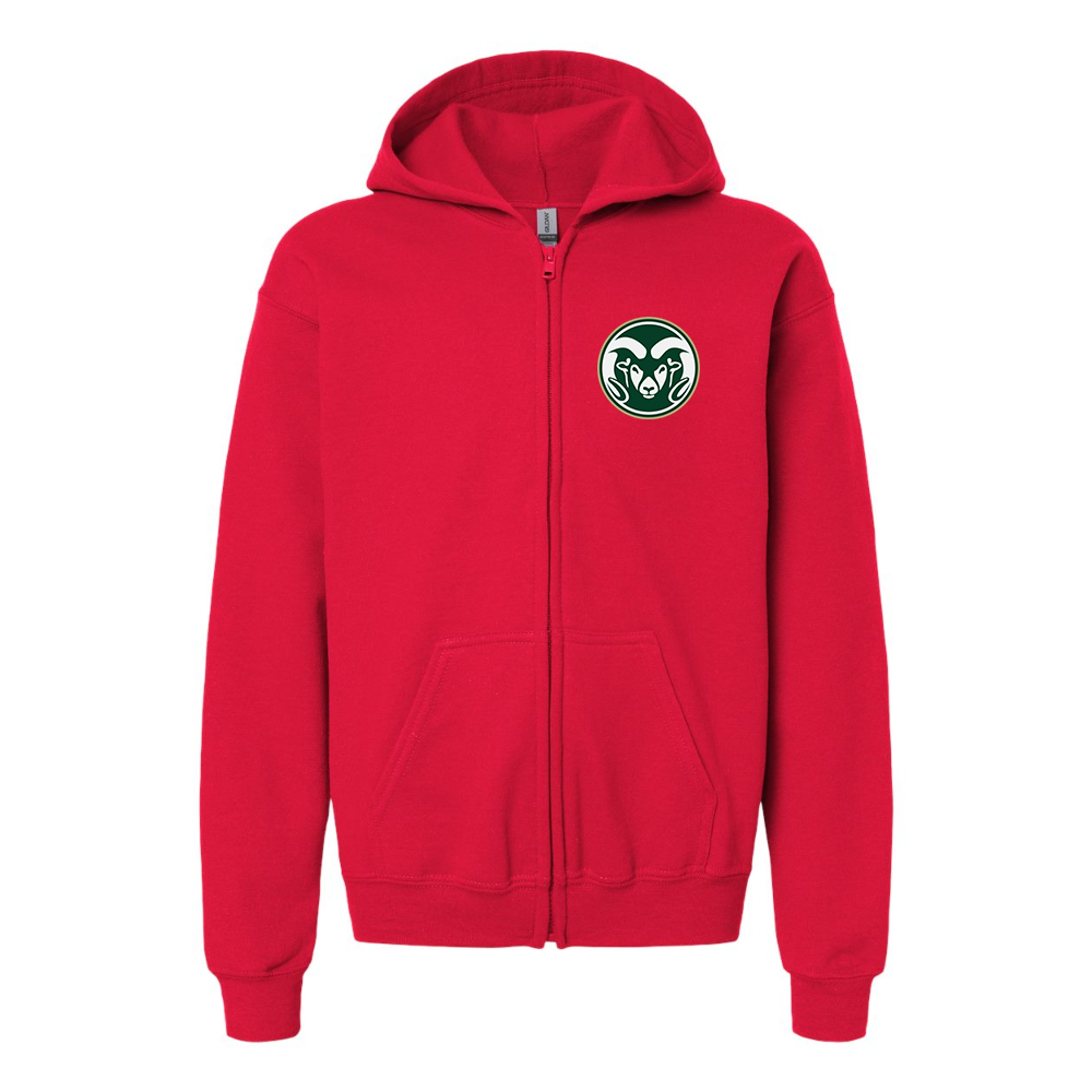 Youth  Colorado State Rams Gildan Heavy Blend Full Zip Hooded Sweatshirt