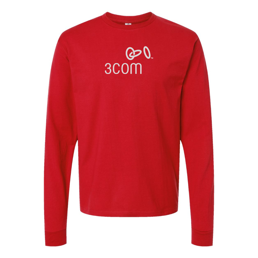 Men's 3Com Logo Cotton Long Sleeve T-Shirt