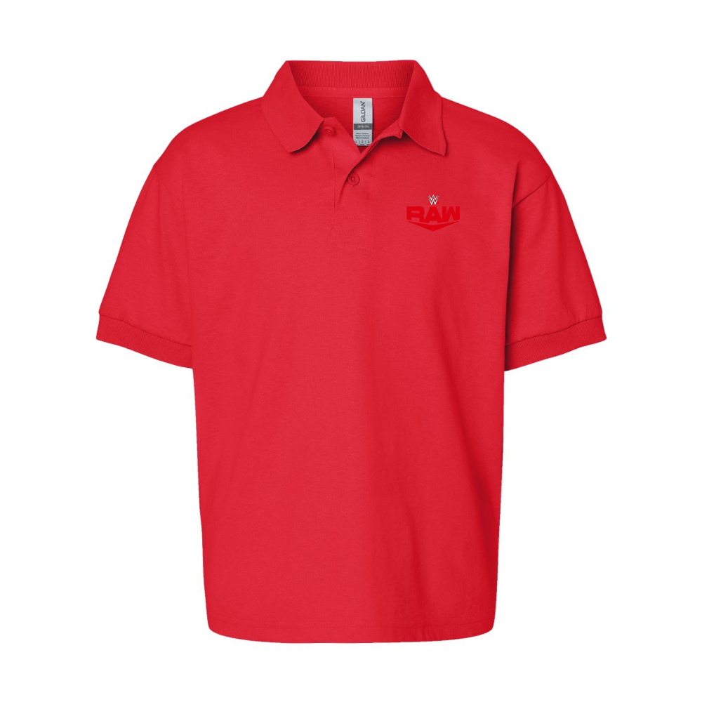 Youth  WWE Raw Gildan Dry Blend Jersey Polo