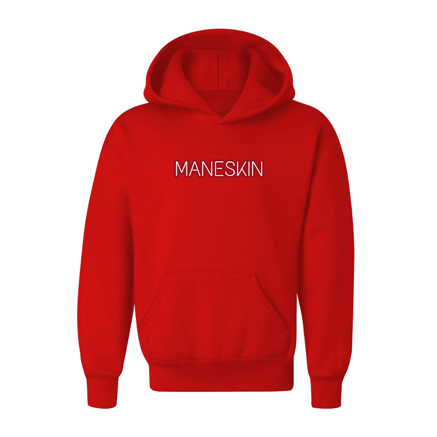 Youth Maneskin Red Neon Letter Pullover Hoodie